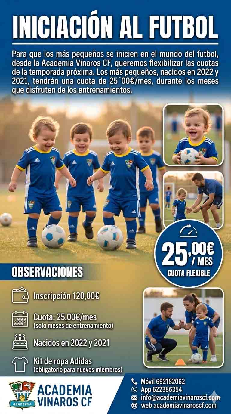 Inscripciones fútbol iniciación Academia Vinaròs C.F.